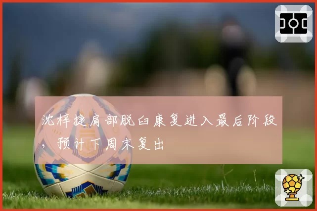 沈梓捷肩部脱臼康复进入最后阶段,预计下周末复出